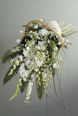 FireSide Basket Standing Spray from Verzaals Florist and Events in Wilmington, NC